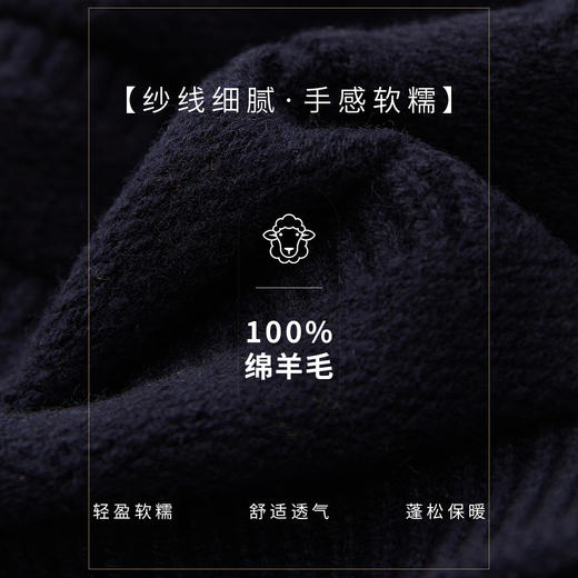【100羊毛 厚实保暖】罗蒙秋冬季防风保暖针织帽子男休闲百搭线帽 商品图3