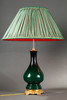 独角鹿西洋古董1950年代法国铜鎏金绿色梨形瓷瓶古董台灯一对 商品缩略图3
