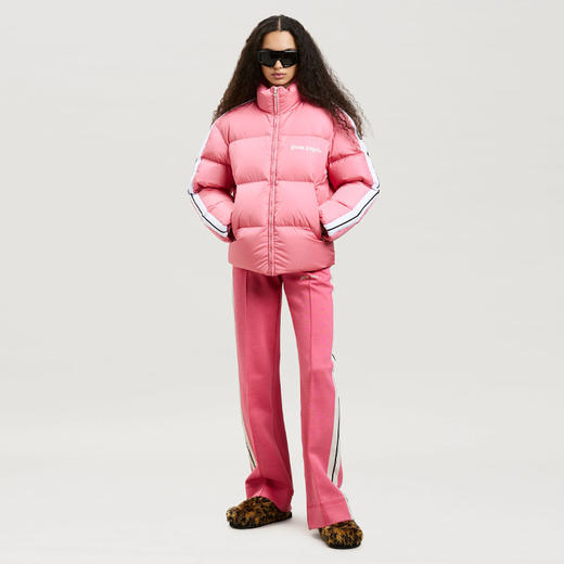 PALM ANGELS 棕榈天使 女士字母徽标印花侧条纹绗缝羽绒服 粉色 PWED014F22FAB001 3001 商品图3