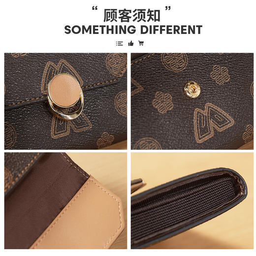 Safiya/索菲娅2022新款复古印花手拿包女式短款零钱包卡包女包SF200012Y 商品图7