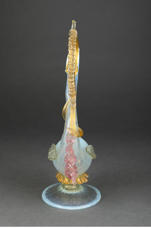 独角鹿西洋古董意大利威尼斯Murano欧泊玻璃海豚跃金波主题摆件 商品图3