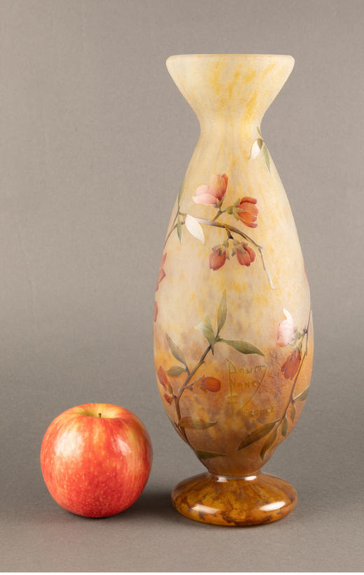 独角鹿西洋古董法国南锡派Daum工坊花卉主题多层水晶花瓶摆件 商品图1