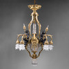独角鹿西洋古董新古典主义风神话人物造型镀铬青铜六枝头水晶吊灯 商品缩略图0