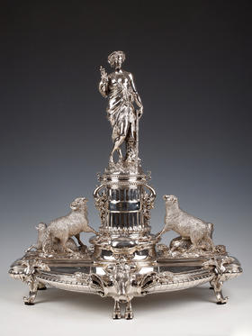 独角鹿西洋古董银器工坊昆庭谷物女神Ceres主题纯银精雕餐桌摆件