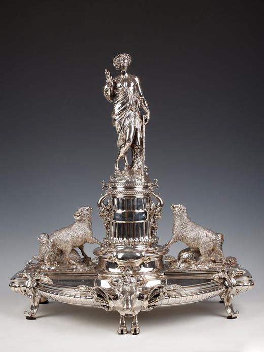 独角鹿西洋古董银器工坊昆庭谷物女神Ceres主题纯银精雕餐桌摆件 商品图0