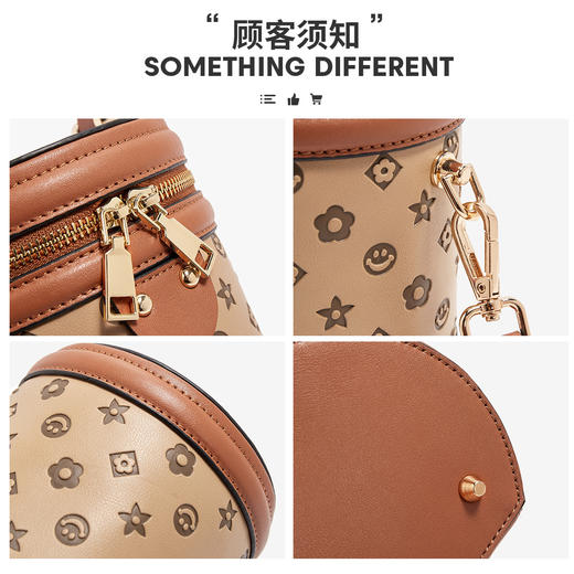 Safiya/索菲娅牛皮包包2022新款水桶包单肩包女式斜挎包女包SF9111015Y 商品图7