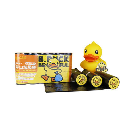 家美思B.Duck小黄鸭一次性黑色垃圾袋家用平口式 商品图3