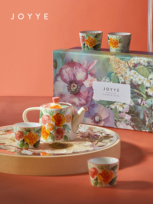 JOYYE卓艺弄影茶具系列欧式功夫茶具套装家用茶壶泡下午茶杯陶瓷女轻奢高档送礼盒 商品图1