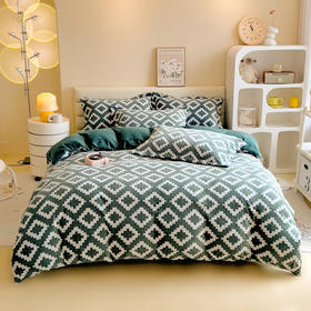 立体剪花牛奶绒保暖四件套床单款、床笠款