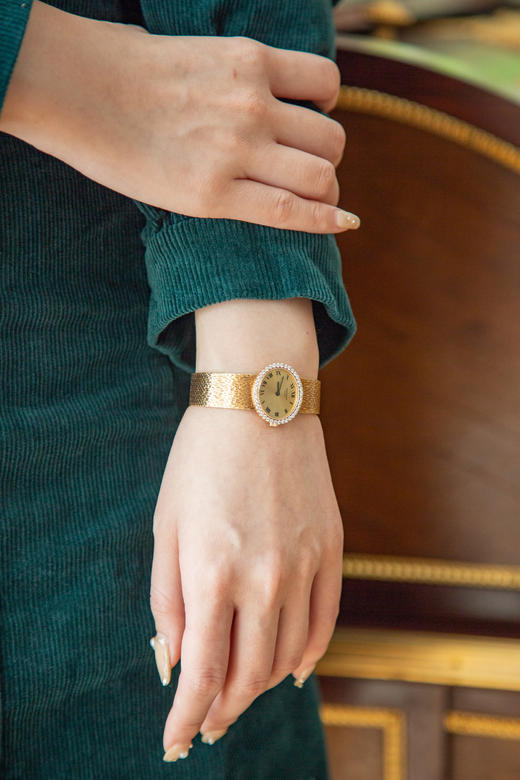 独角鹿西洋古董瑞士钟表世家18K黄金钻石机械机芯女士珠宝腕表 商品图1