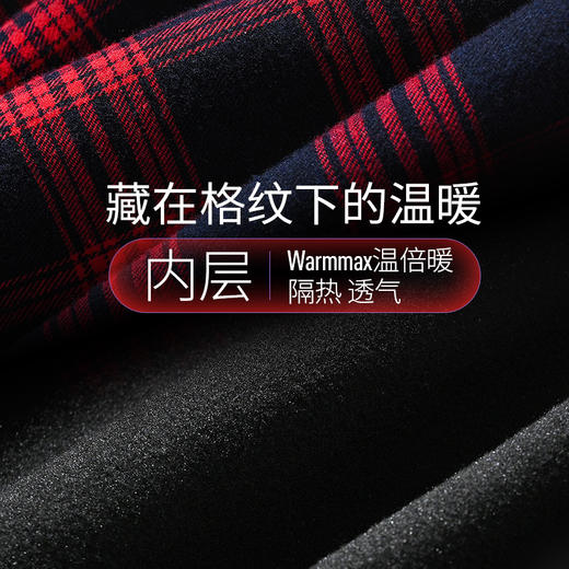 Supield素湃气凝胶加绒衬衫 男女同款 冬季防寒保暖格子衬衣外套潮A371 商品图5