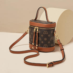 Safiya/索菲娅2022新款包包印花水桶包单肩包女式斜挎包女包SF9111013Y