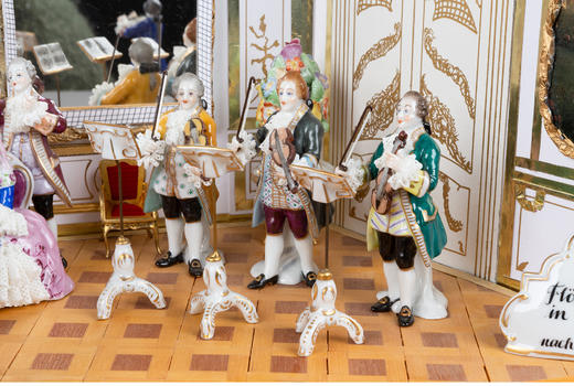 独角鹿西洋古董德国瓷窑洛可可风格场景微缩瓷偶摆件群像娃娃屋 商品图4