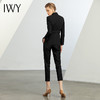 IWY/黑色新款高端御姐风黑色西装外套高冷套装西服女上衣两件套C12318+P12318 商品缩略图4