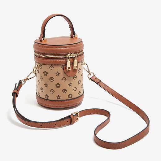 Safiya/索菲娅牛皮包包2022新款水桶包单肩包女式斜挎包女包SF9111015Y 商品图2