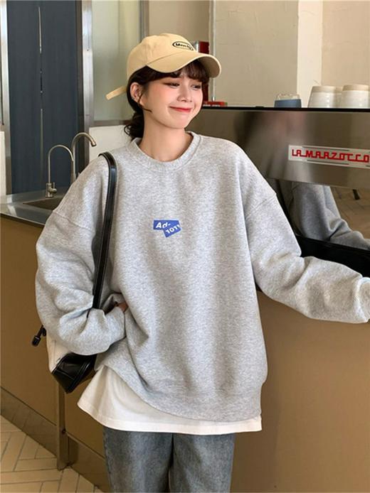 【新款简易卫衣女】韩版宽松百搭潮流字母印花套头oversize卫衣女ins潮设计感早秋新款上衣服 商品图2