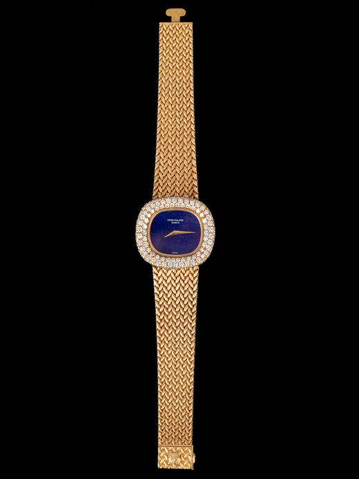 独角鹿西洋古董瑞士钟表世家青金石表盘18K金镶钻石女士机械腕表 商品图4