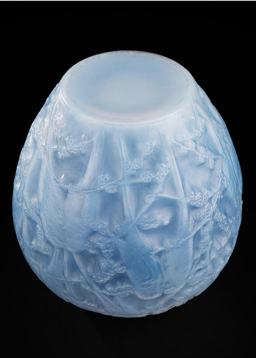 独角鹿西洋古董法国水晶工坊莱俪LALIQUE鹦鹉款欧泊水晶花瓶摆件 商品图2