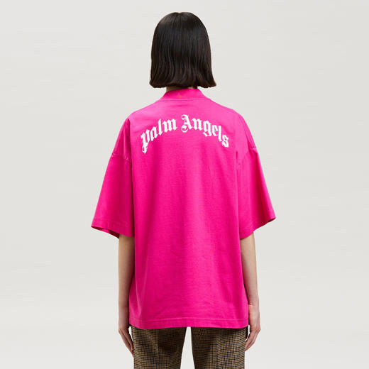 PALM ANGELS 棕榈天使 女士棉质断头熊徽标印花宽松圆领短袖T恤 粉色 PWAA017F22JER004 3260 商品图2