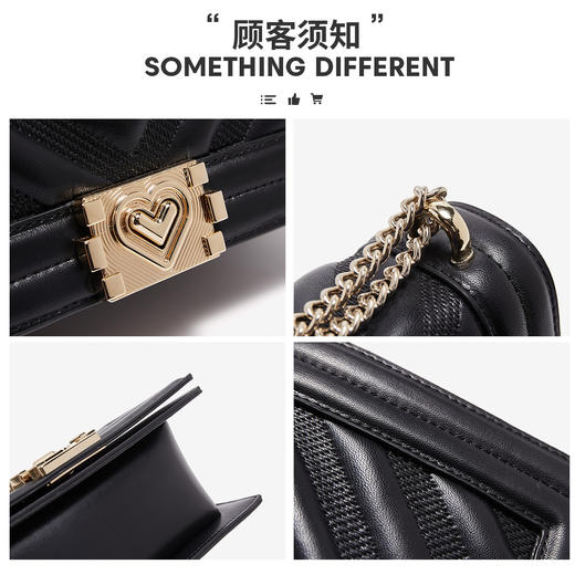 【立减30元】Safiya/索菲娅二层牛皮2022新款链条包菱格包单肩包女斜挎包女包SF997005Y 商品图5