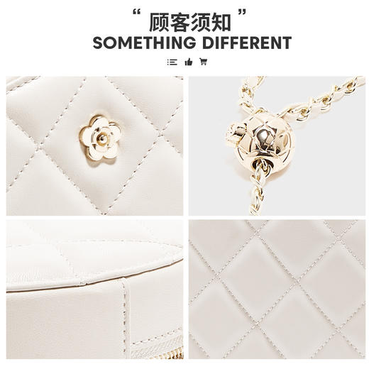 【预热双12】Safiya/索菲娅二层牛皮2022新款链条包小圆包单肩包女斜挎包女包SF953014Y 商品图4