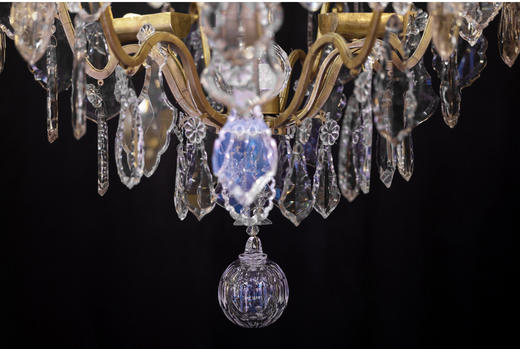 独角鹿西洋古董法国路易十五风格烛台造型铜鎏金巴卡拉水晶吊灯 商品图4