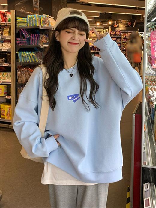 【新款简易卫衣女】韩版宽松百搭潮流字母印花套头oversize卫衣女ins潮设计感早秋新款上衣服 商品图4