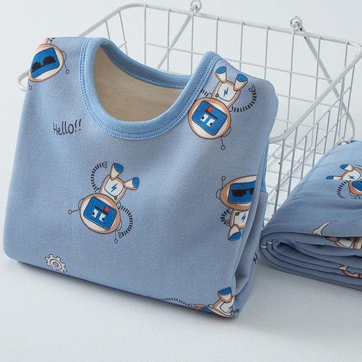 儿童加绒加厚保暖内衣宝宝男童女童冬夹棉秋衣秋裤保暖衣套装pyy24 商品图0