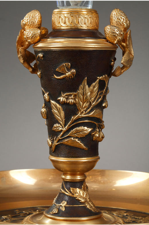 独角鹿西洋古董法国铜鎏金饰精雕水晶餐桌摆件家居饰品 商品图2