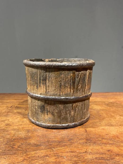 核桃木铁环箍老木桶，顺丰包邮 商品图0