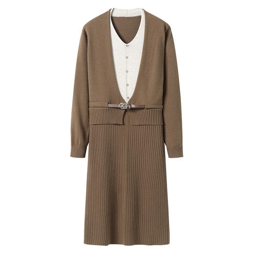 韩版温柔风，假两件套包臀针织连衣裙CC-22-3678 商品图4