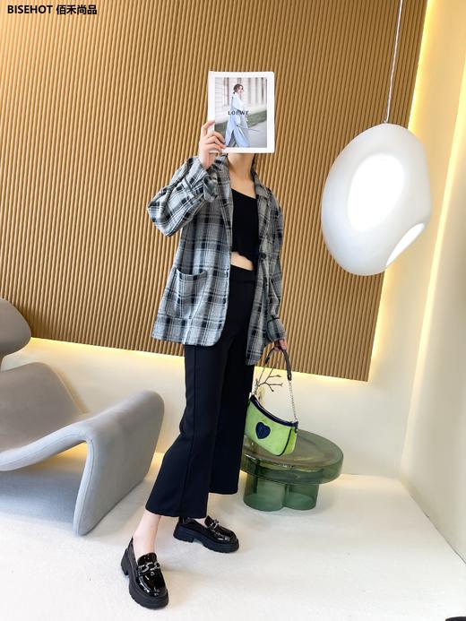 新品漆皮厚底大扣乐福鞋919B23601 商品图6