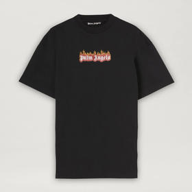 PALM ANGELS 棕榈天使 男士棉质燃烧标志印花圆领短袖T恤 黑色 PMAA072F22JER004 1001