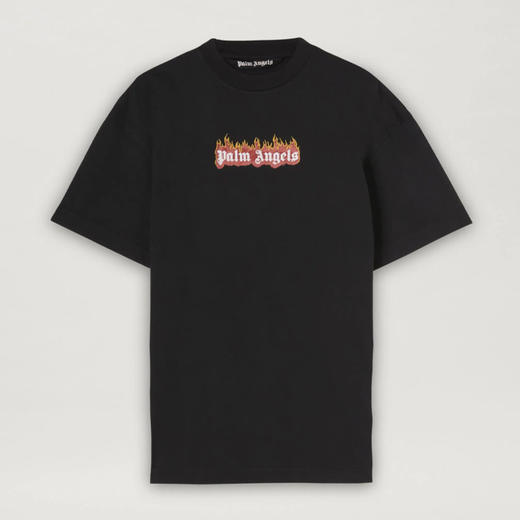 PALM ANGELS 棕榈天使 男士棉质燃烧标志印花圆领短袖T恤 黑色 PMAA072F22JER004 1001 商品图0
