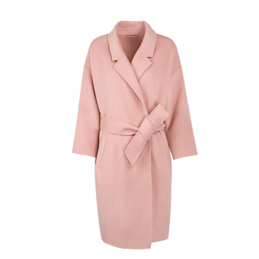 欧芮儿欧芮儿2017冬新款双面呢粉色毛呢外套女中长款 商品图3