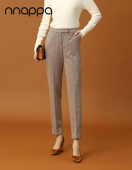 千鸟格小直筒裤休闲裤29232 商品图0