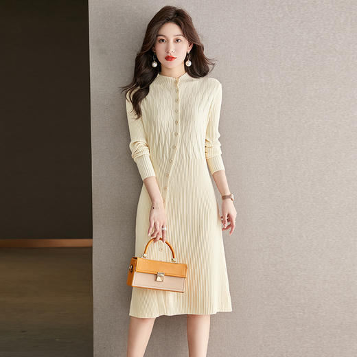 法式气质中长款打底内搭毛衣裙针织连衣裙CC-22-3660 商品图2
