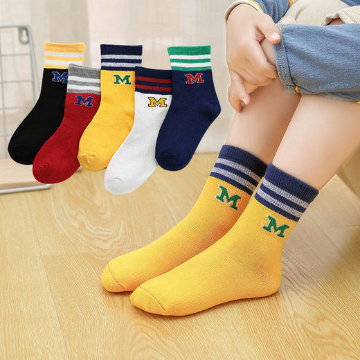 【5双装 七彩彩虹儿童袜子】秋冬季中筒袜男女童厚宝宝袜小孩袜学生袜中大童 商品图11