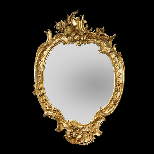 独角鹿西洋古董法国金叶/铜叶鎏金灰墁浮雕木质大型欧式奢华挂镜 商品图3