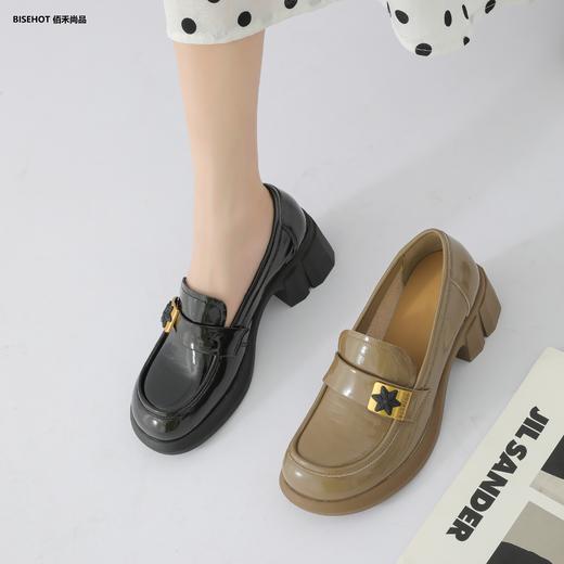 新品漆皮成型厚底舒适乐福鞋995B23609 商品图0