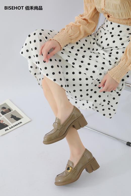 新品漆皮成型厚底舒适乐福鞋995B23609 商品图4