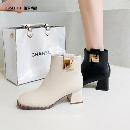 新品加绒粗跟显瘦矮靴427B25553 商品图4