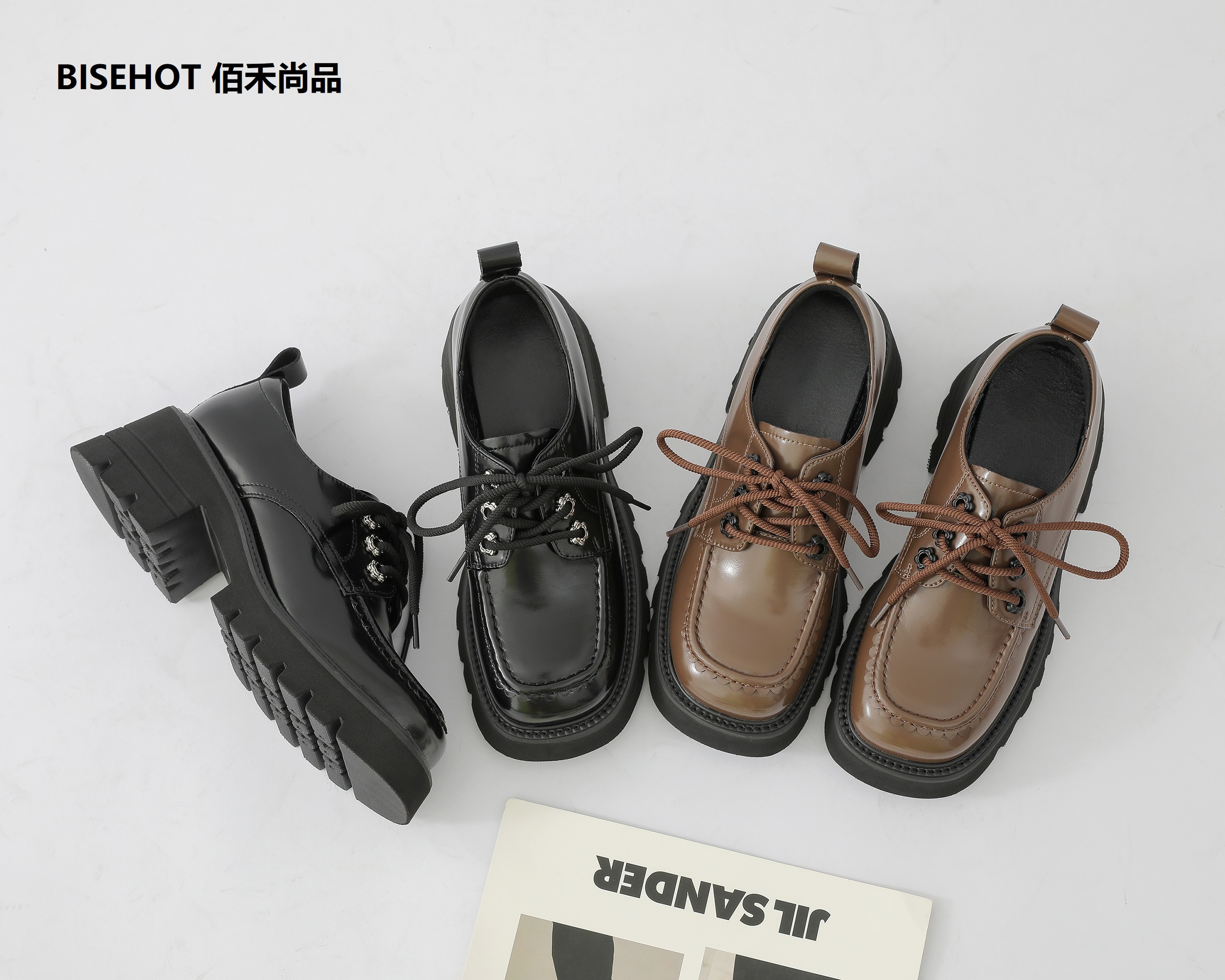 新品松糕厚底方跟乐福鞋995B23606