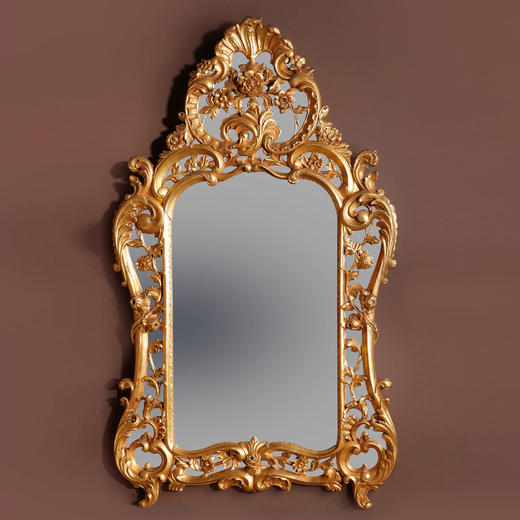 独角鹿西洋古董法国金叶/铜叶鎏金灰墁浮雕木质大型欧式奢华挂镜 商品图1