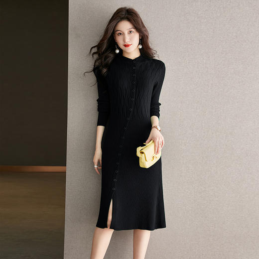 法式气质中长款打底内搭毛衣裙针织连衣裙CC-22-3660 商品图3