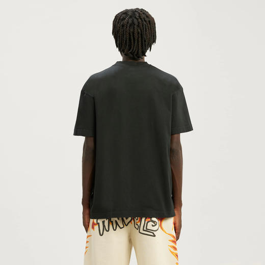 PALM ANGELS 棕榈天使 男士棉质燃烧标志印花圆领短袖T恤 黑色 PMAA072F22JER004 1001 商品图2