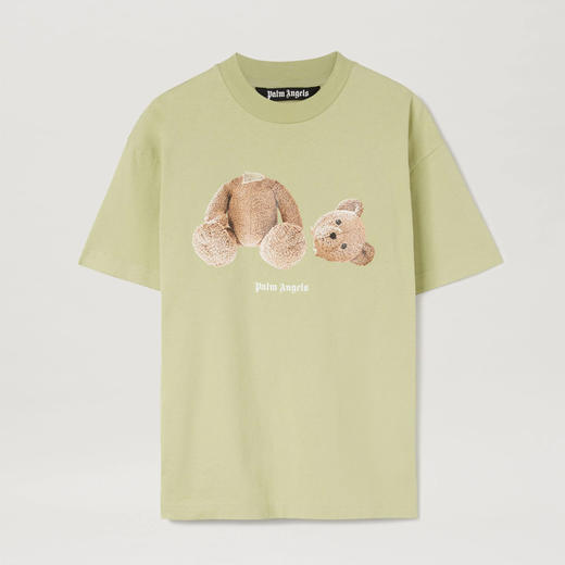 PALM ANGELS 棕榈天使 男士棉质断头熊徽标印花圆领短袖T恤 浅绿色 PMAA001F22JER005 5160 商品图0