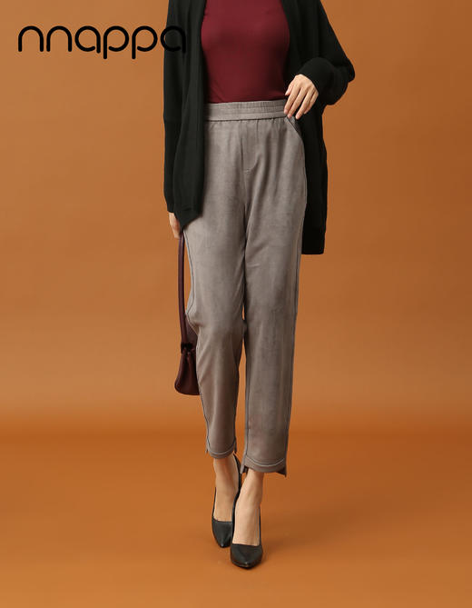 麂皮绒翻边烟管裤29200 商品图3