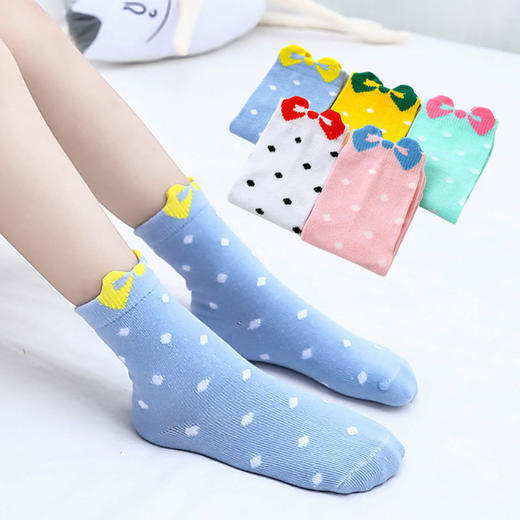 【5双装 七彩彩虹儿童袜子】秋冬季中筒袜男女童厚宝宝袜小孩袜学生袜中大童 商品图4