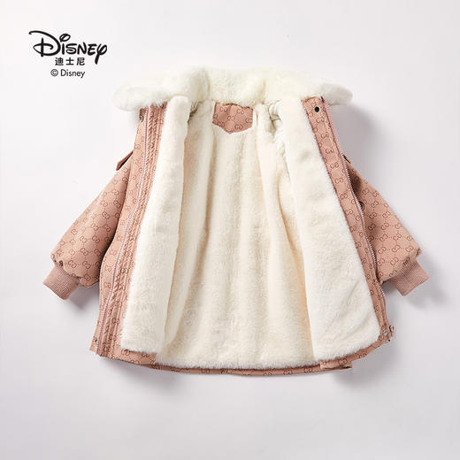 迪士尼2023皮革毛领儿童冬季加厚加绒服LD224s886 XHR 商品图4